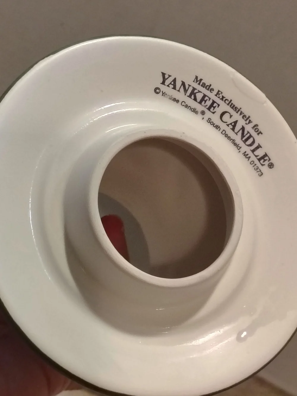 Yankee Candle Sage Green Floral Stoneware Shade & Plate Set